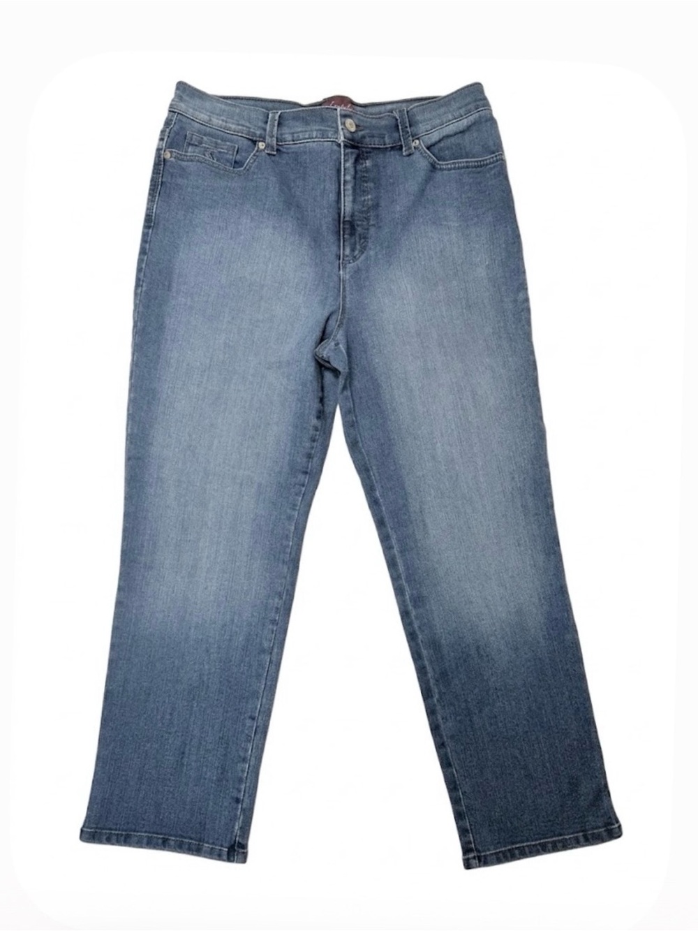 Gloria Vanderbilt Amanda Women's Blue Straight-Leg Jeans Size 14P Short